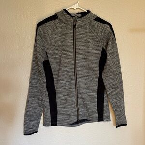 Athleta Black and Grey Full Zip Hoodie